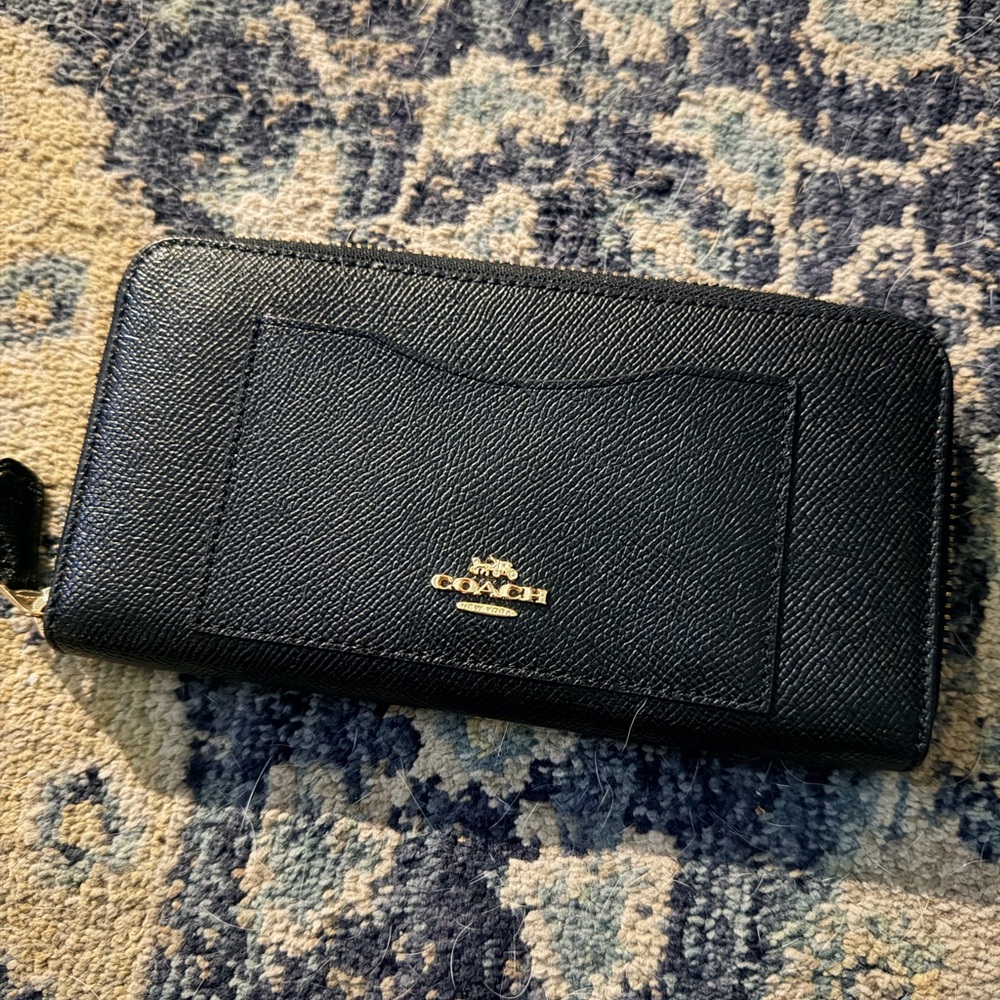 Coach Black Zip-Around Wallet